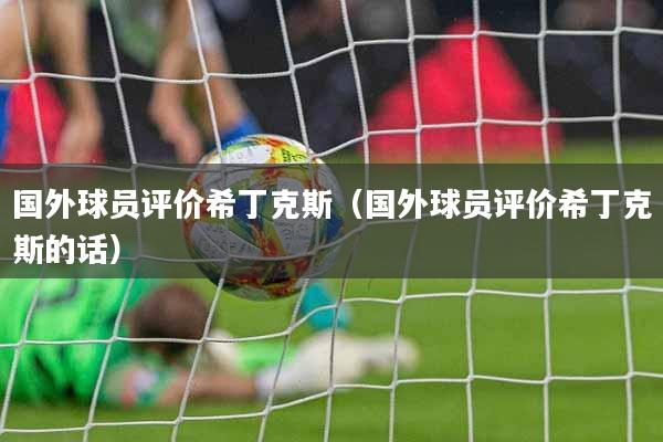 国外球员评价希丁克斯（国外球员评价希丁克斯的话）